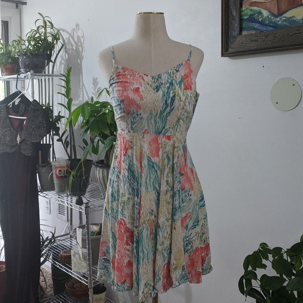 Watercolor floral sun dress